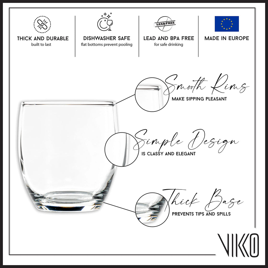 8.3 Ounce Clear Glass Tumblers, Set of Six, Dishwasher Safe F872
