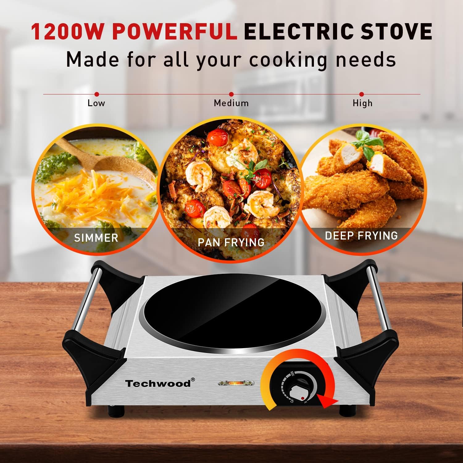 1200W Infrared Ceramic Single Burner Portable Electric Stove J196004