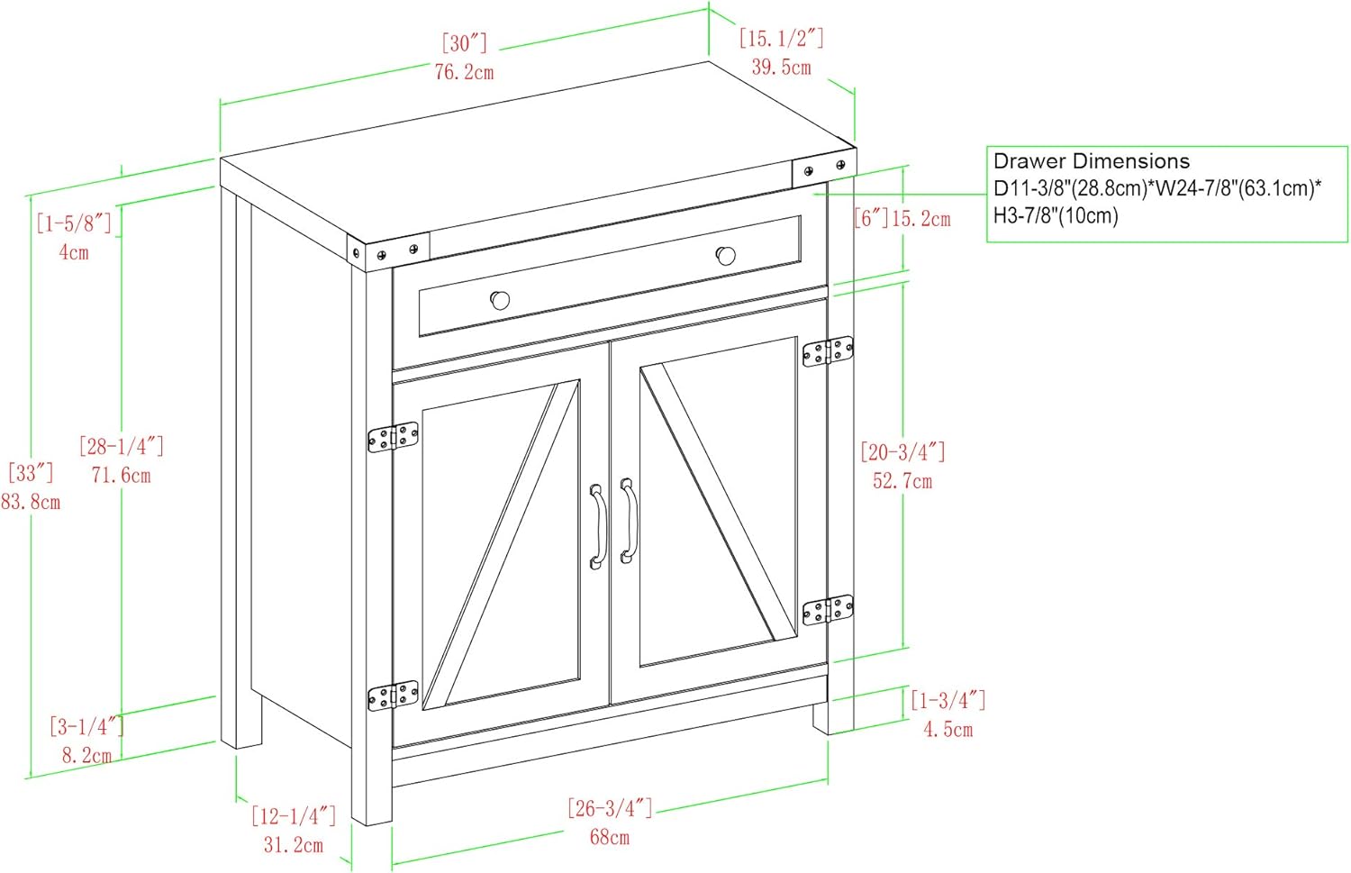 Grey Wash Accent Cabinet T873262