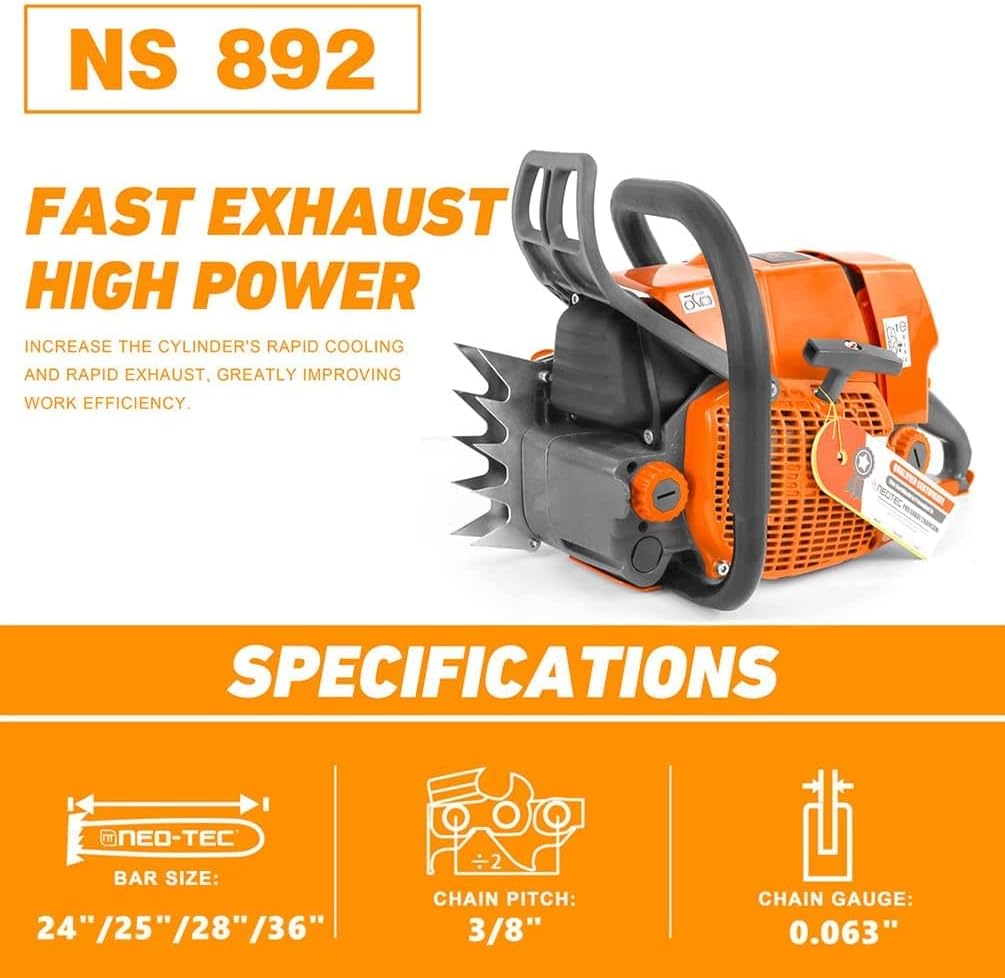 92cc 2-Cycle 5.2KW 6.4HP Gasoline Chain Saw Z914