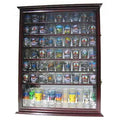 Large 72-Shot Glass Display Case Cabinet with Glass Door, Cherry Finish P47650