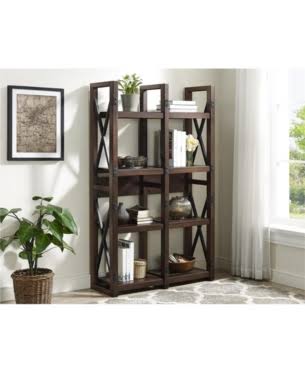 Espresso Wood Veneer Bookcase F84271