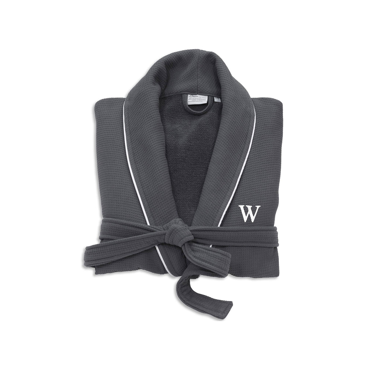 Dark Gray Turkish Cotton Waffle Terry Bathrobe D63977