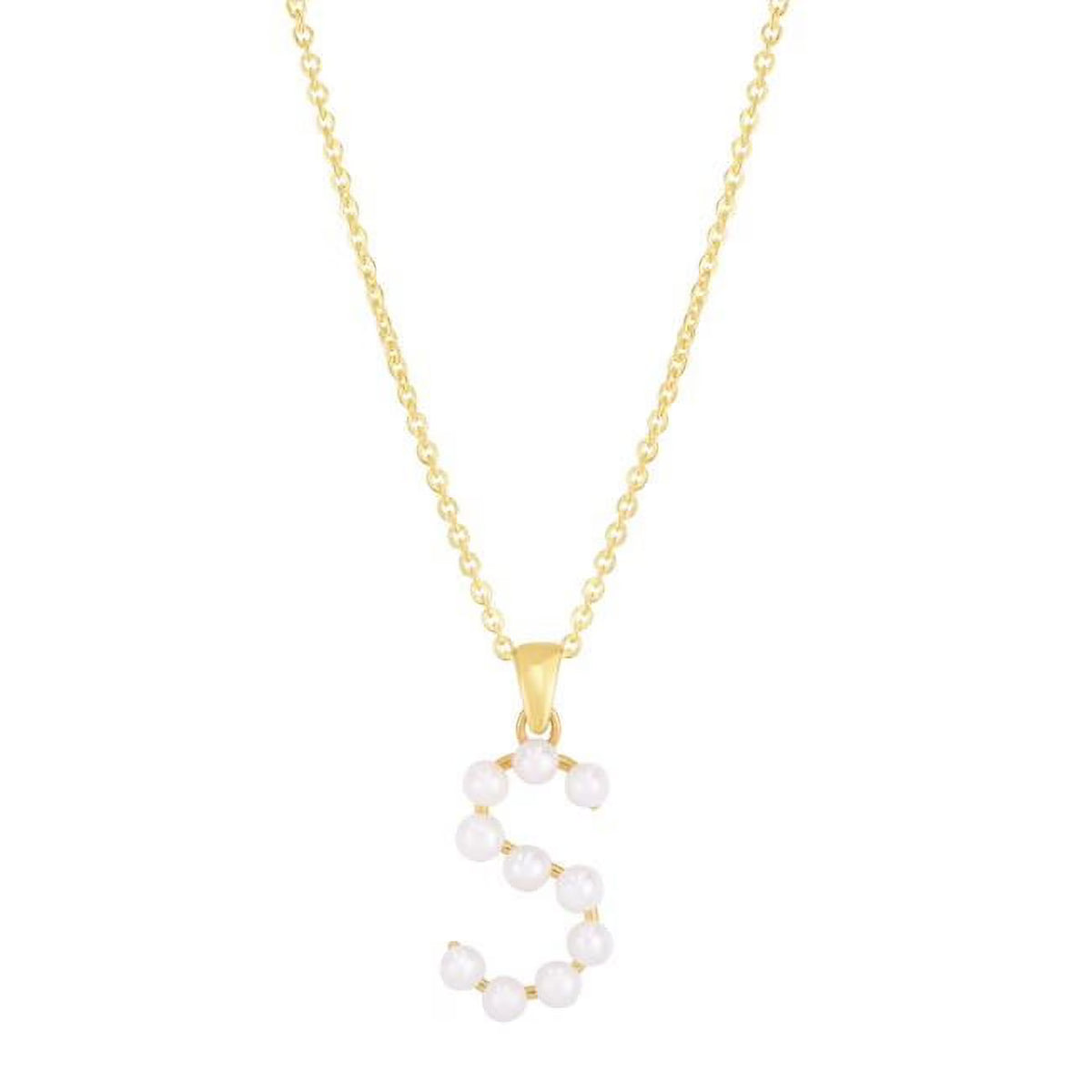 14K Yellow Gold Initial Pendant Necklace J7884