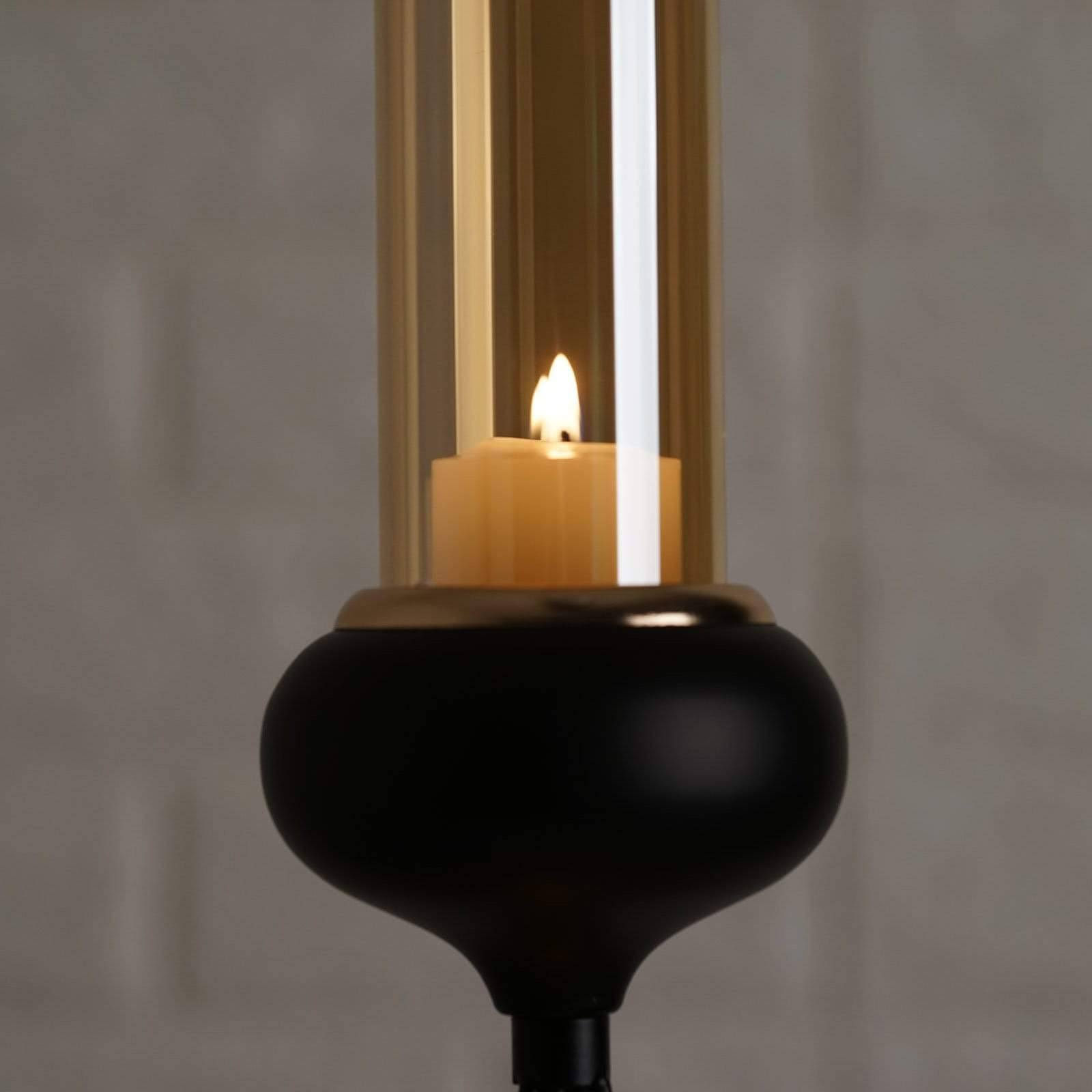 Gold Black Geometric Glass Votive Candle Holders C35291