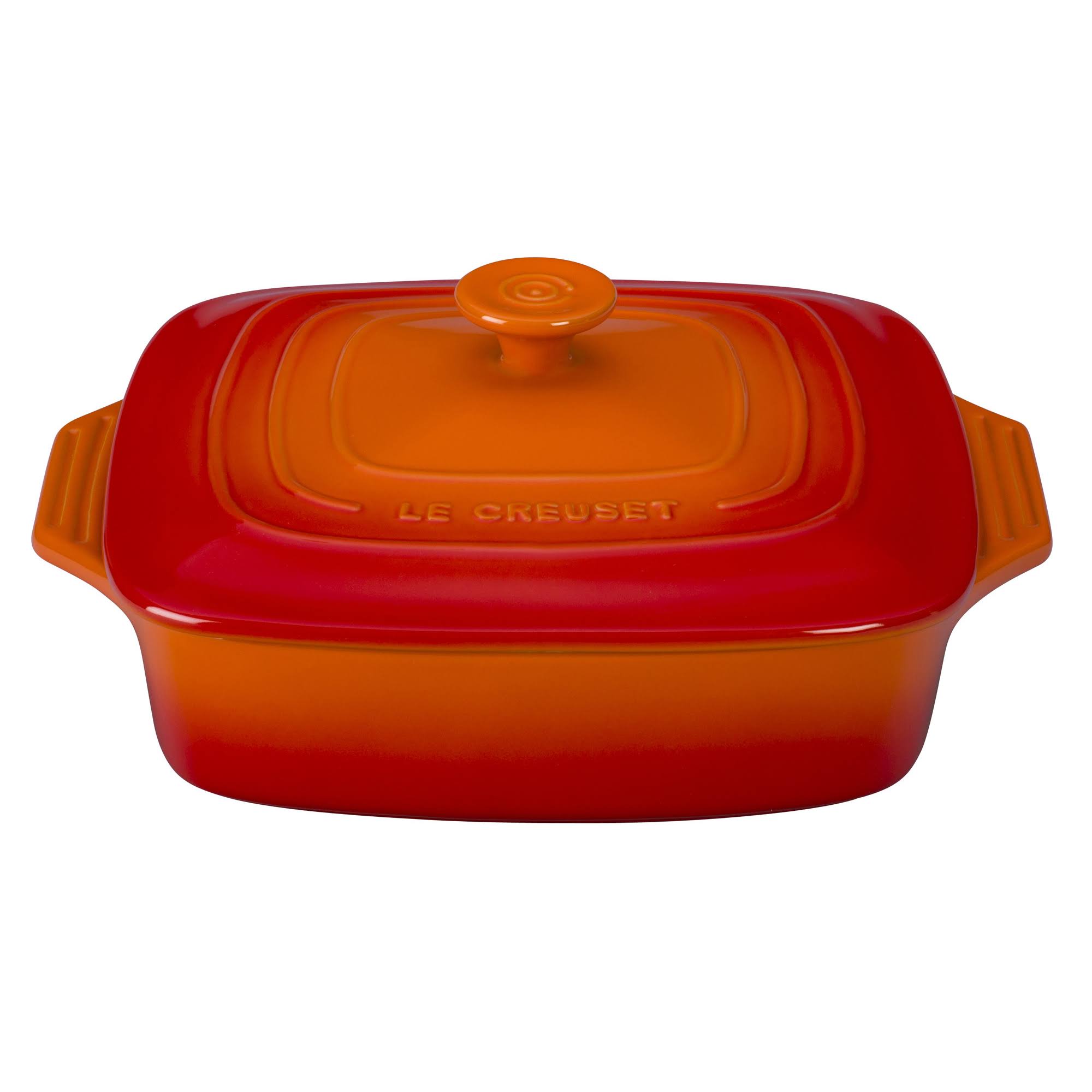 9.5-Inch Cerise Stoneware Covered Square Casserole X92064