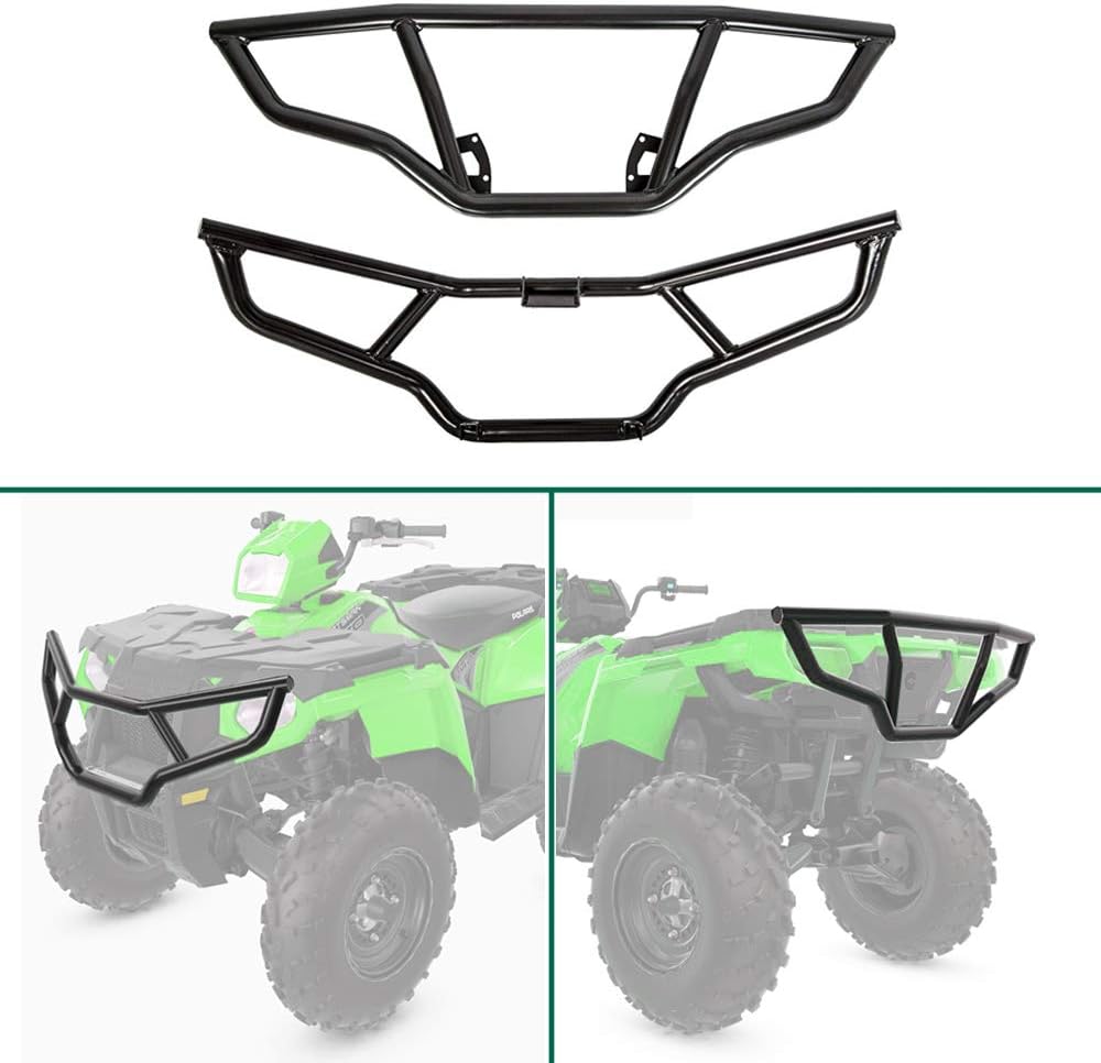 Front and Rear Brush Guard Bumper Set Black 2pcs E95297