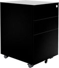 White Three Drawer Filing Cabinet with Rolling Casters H9827