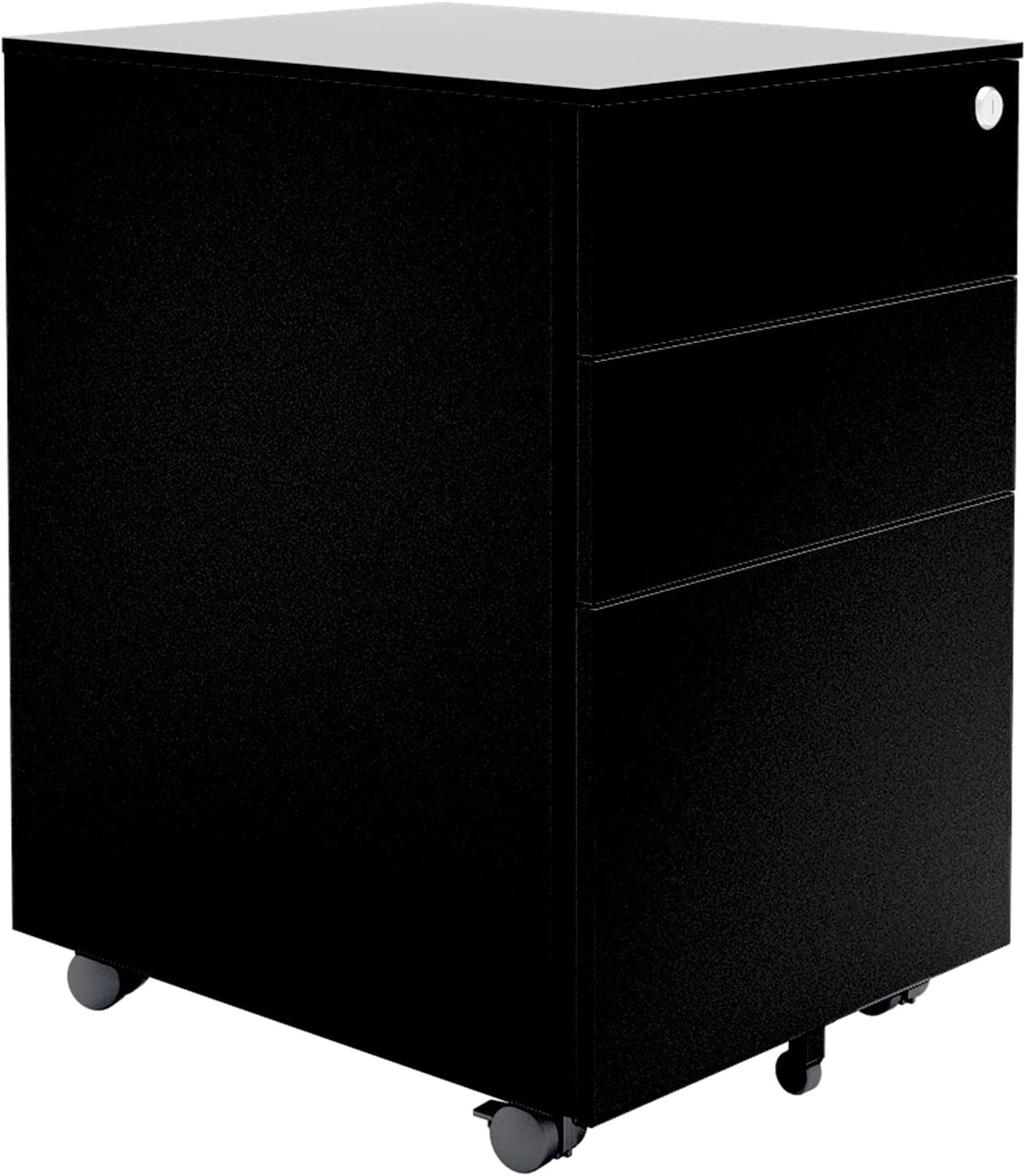 White Three Drawer Filing Cabinet with Rolling Casters H9827