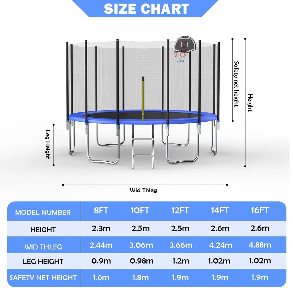 16FT Trampoline with Basketball Hoop 1600LBS G314503