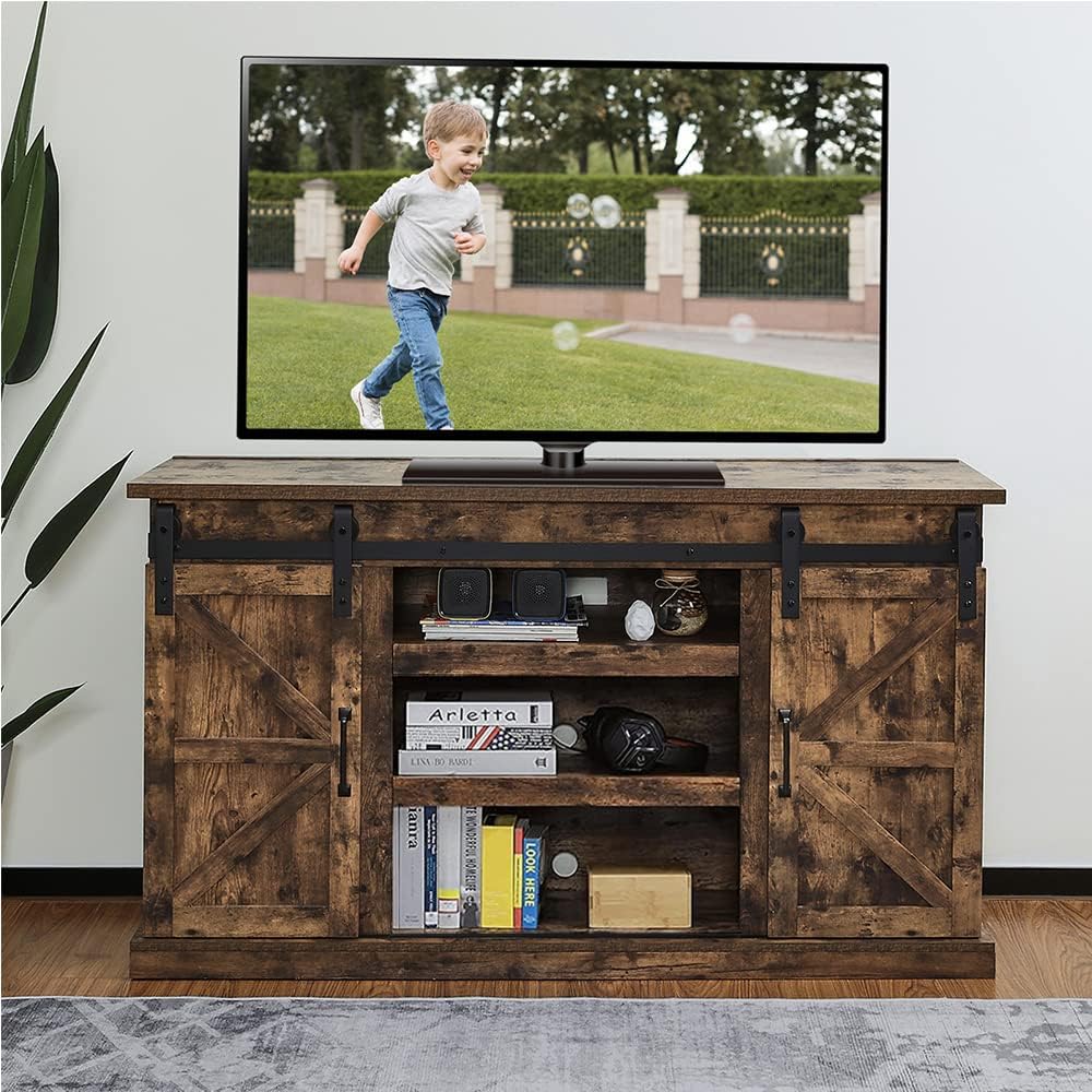 Espresso Sliding Barn Door TV Stand U885356