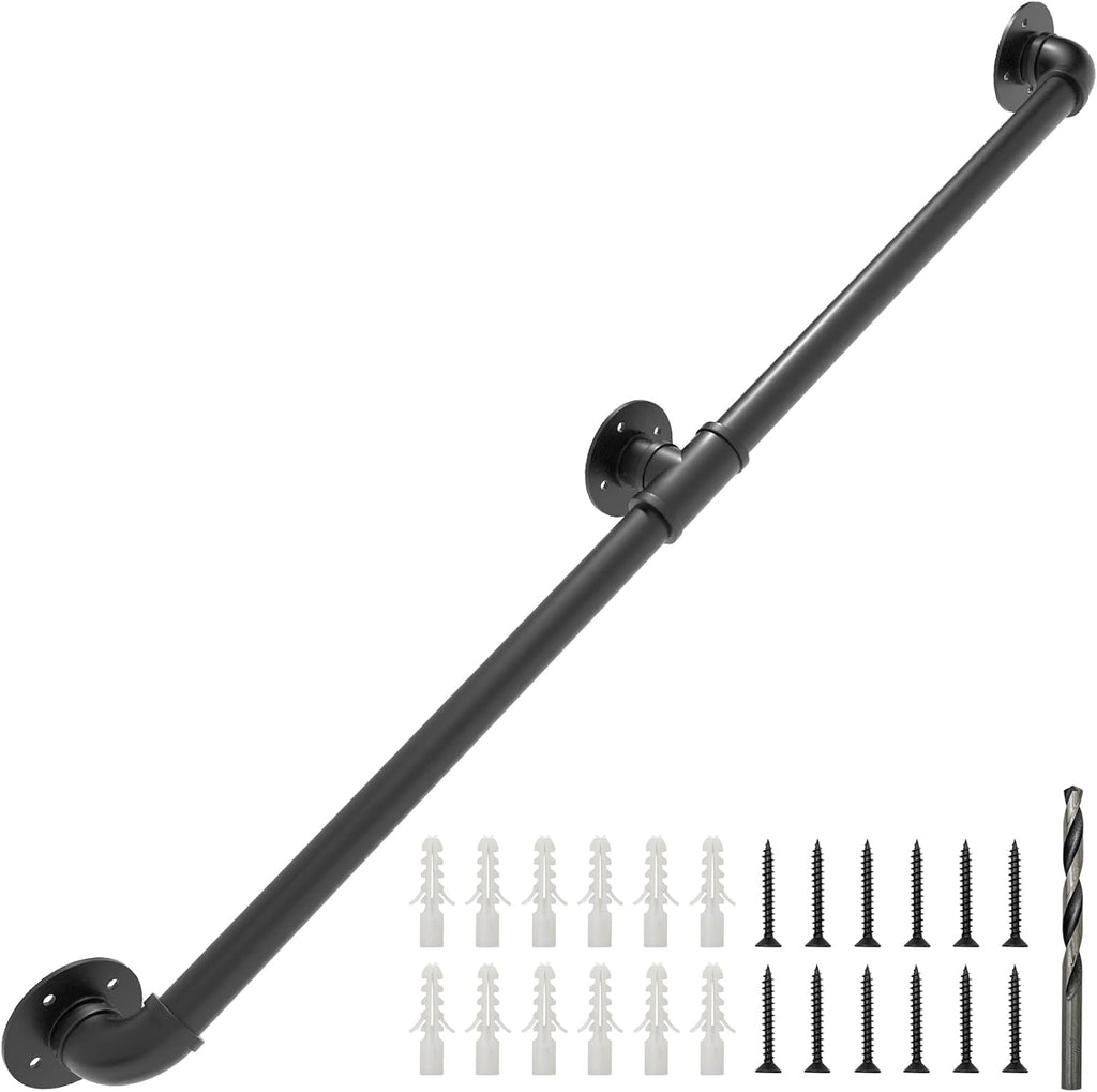 Wall Handrail 7FT/210CM, 1.25 Inch Tube Diameter, Galvanized Pipe Handrail V229