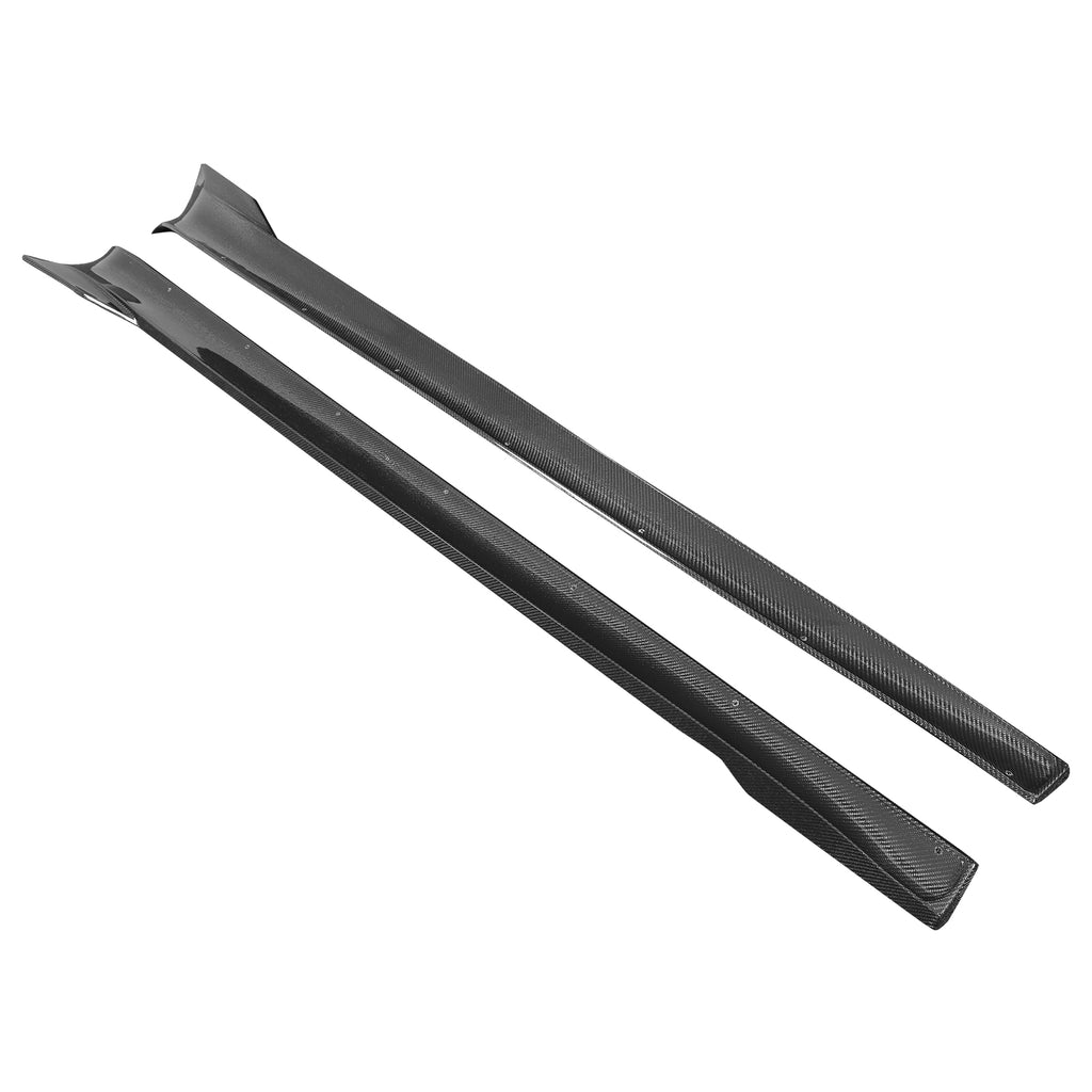 Gloss Black Carbon Fiber Side Skirt Extension Pair H9997