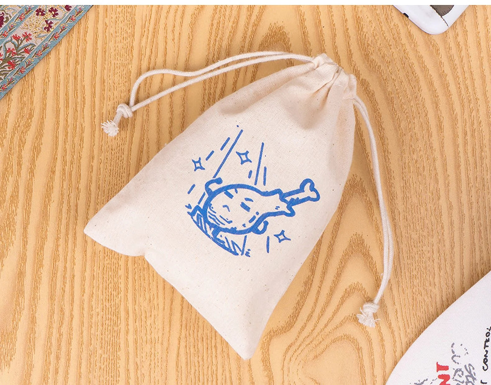 10 Pcs Cotton Drawstring Muslin Bags Off White 6" x 8.2" K360