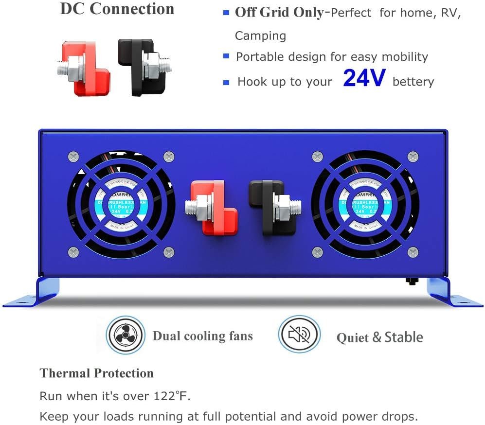 4000W Pure Sine Wave Power Inverter 48V DC to 120V AC A6636