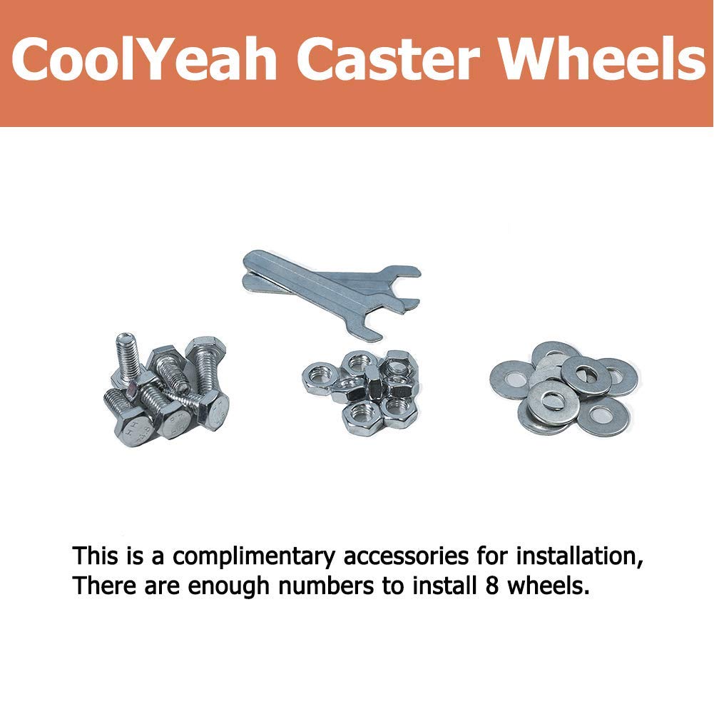 4 inch Swivel Plate PVC Caster Wheels, Heavy Duty Locking Casters (Pack of 8, 4 with Brake & 4 Without) B942589
