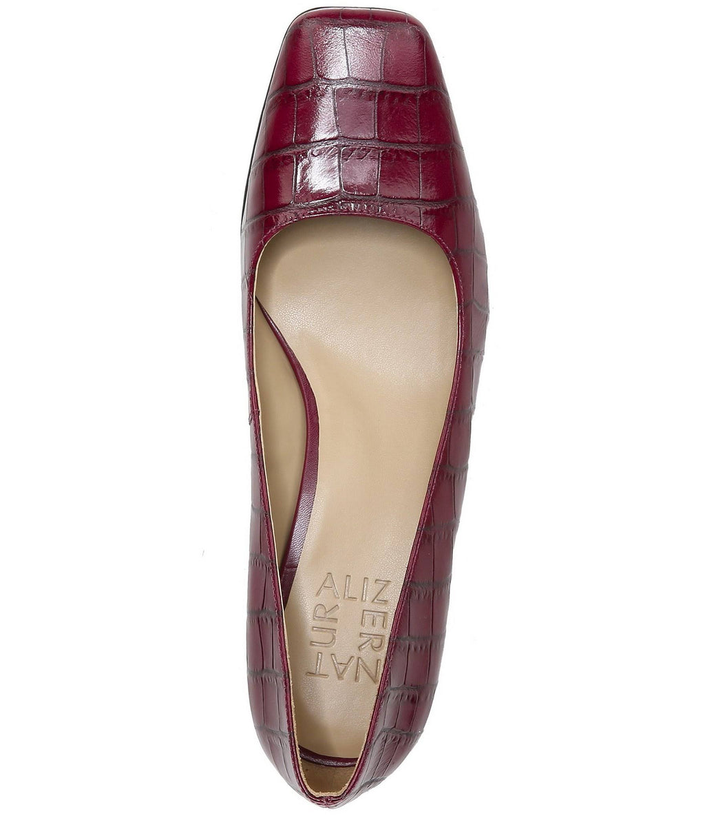 Plum Rouge Croc Leather Pumps P384