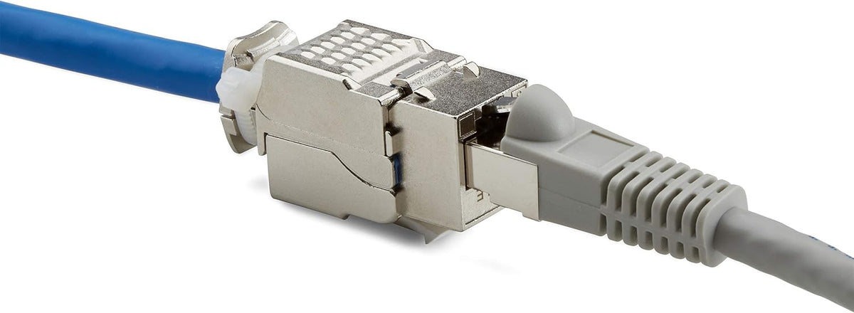 Cat6A Toolless Shielded Keystone Jack, RJ45 Female, 12 Pack B9656