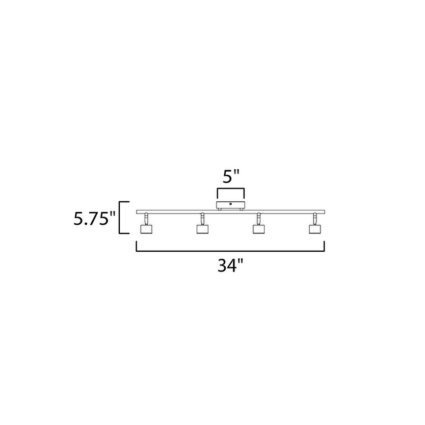 Satin Nickel 4-Light Fixed Rail Track Light U494020
