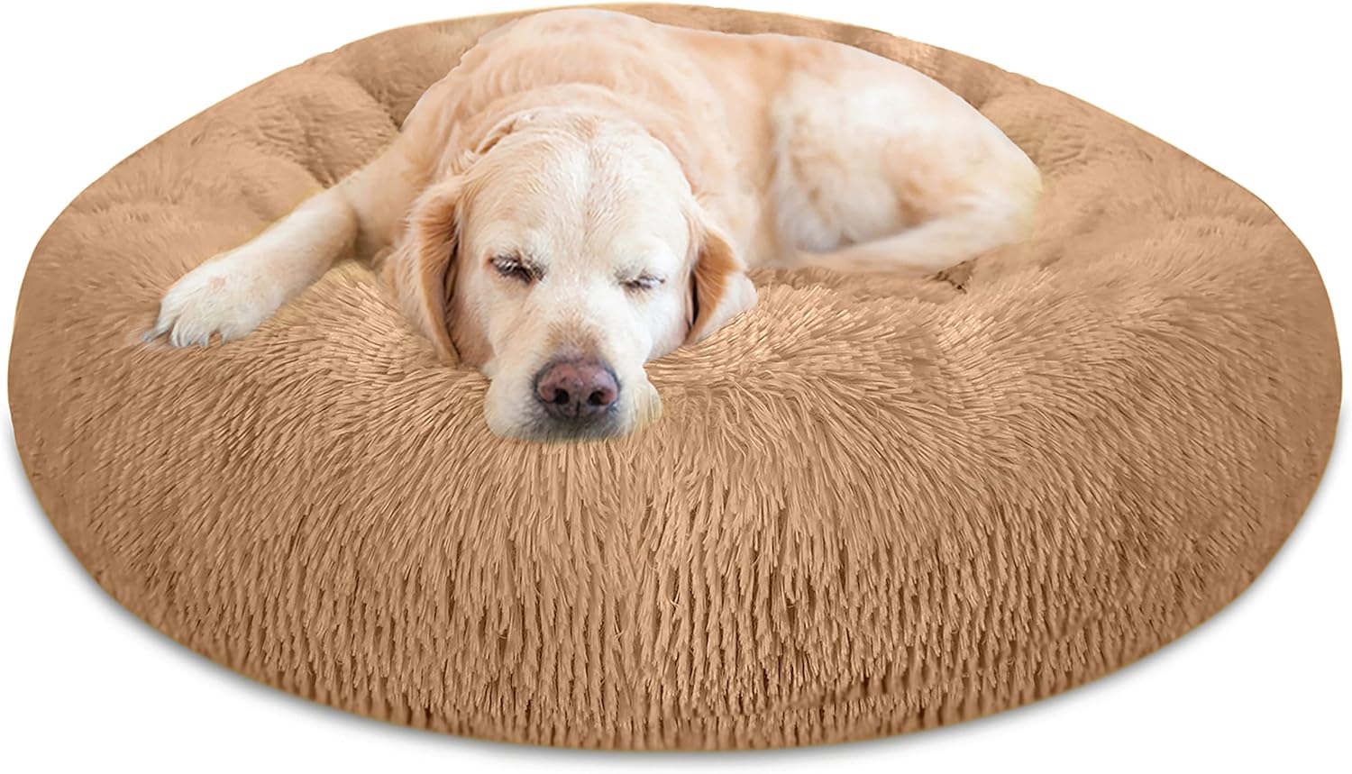 Beige Machine Washable Donut Pet Bed J548