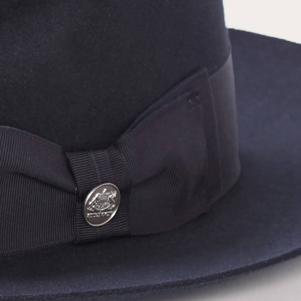 Navy Fur Felt Fedora Hat F231