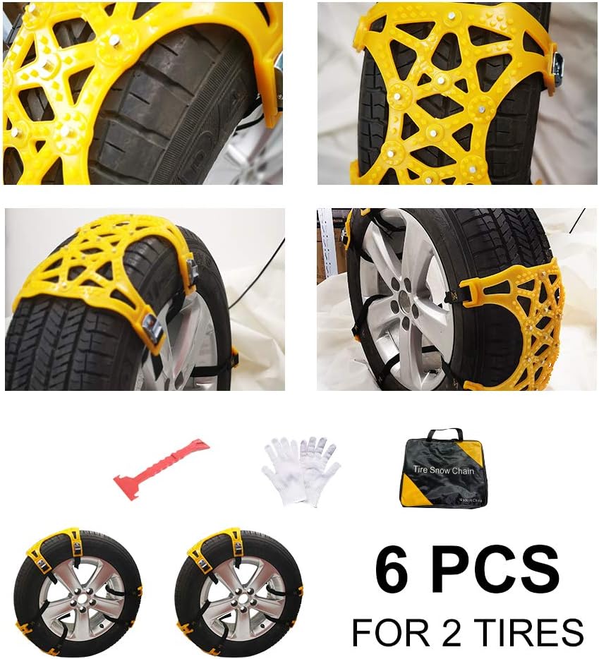 Adjustable Anti-Skid Snow Tire Chains Pack of 2 P8723