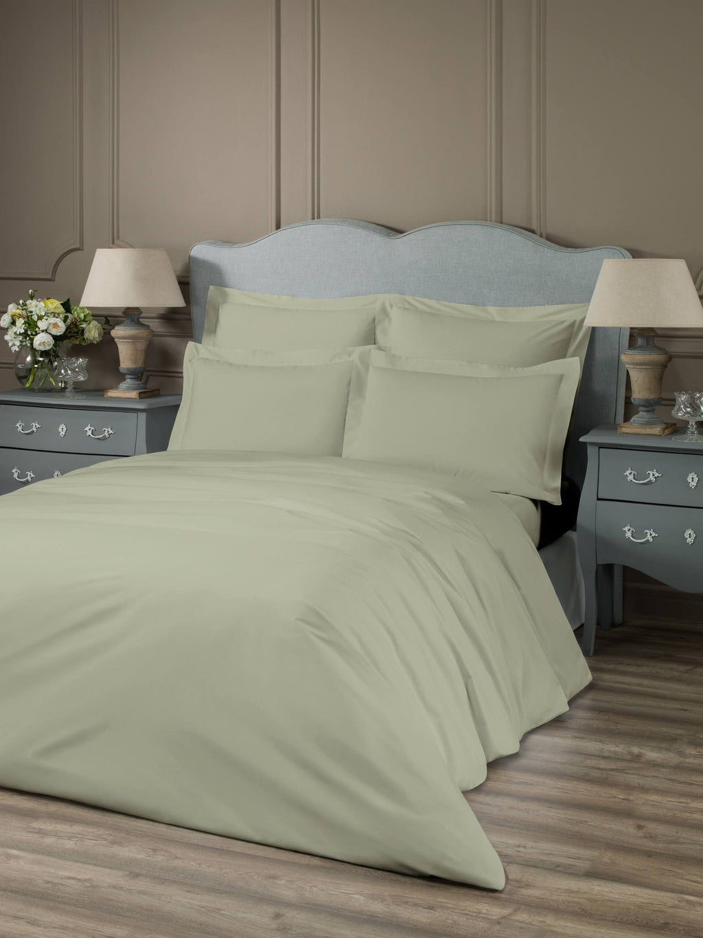 Dusty Olive Cotton Sateen Duvet Cover Twin Size G926