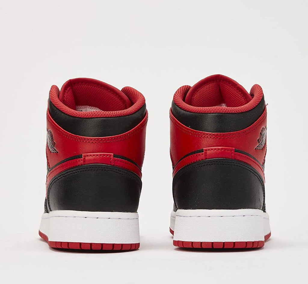 Black Fire Red White Air Jordan 1 Mid Shoes K719