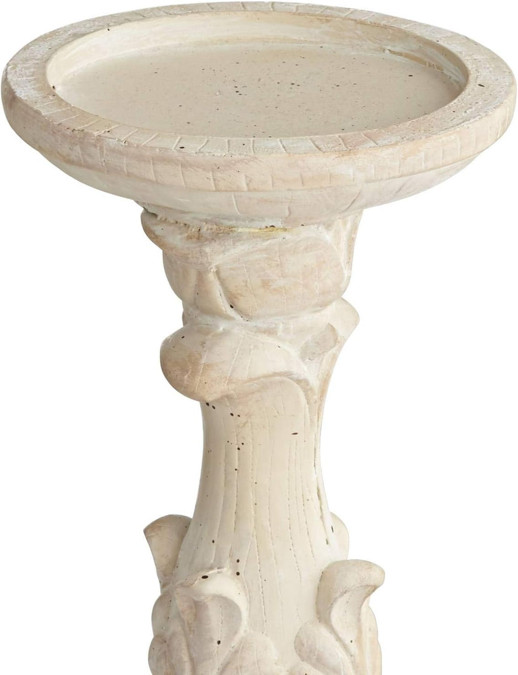 Whitewashed Carved Pillar Candle Holders Set of 3 B13682