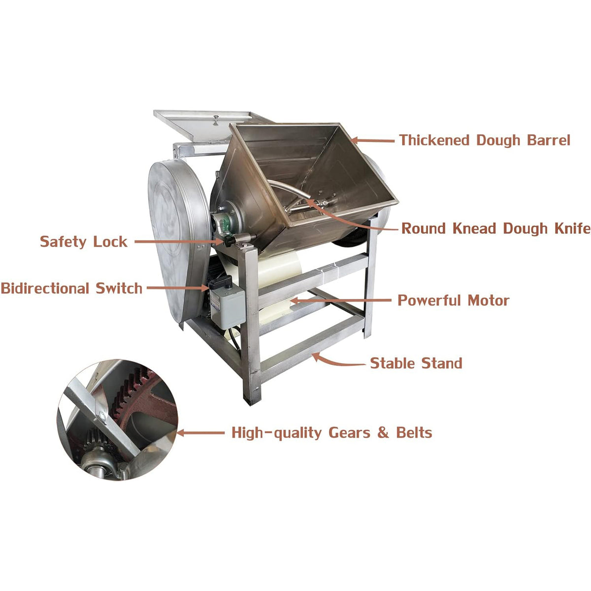 25KG/55LB Electric Dough Flour Mixer with Stand B999