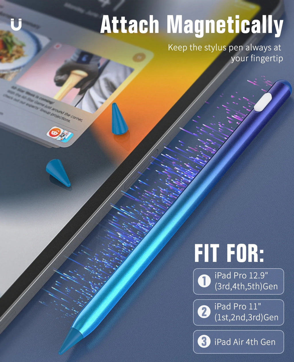 Gradient Blue Magnetic Stylus Pen for iPad N5960