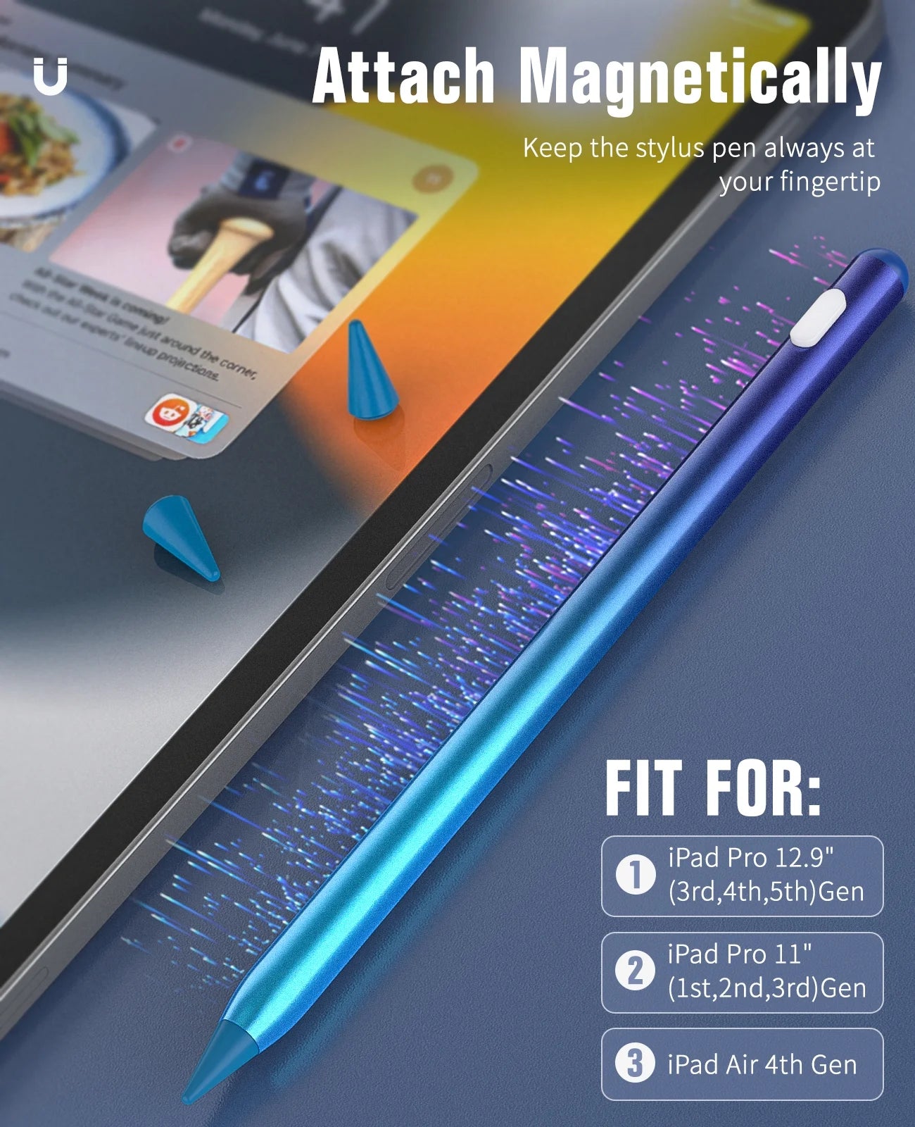 Gradient Blue Magnetic Stylus Pen for iPad N5960