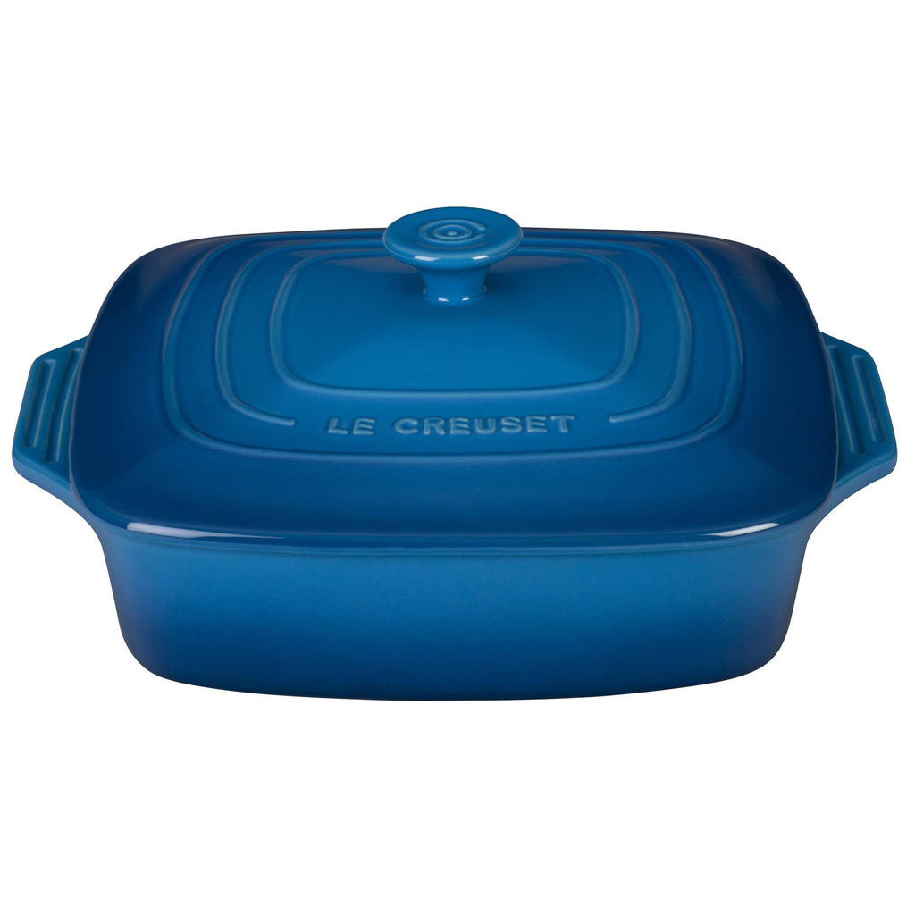 9.5-Inch Cerise Stoneware Covered Square Casserole X92064