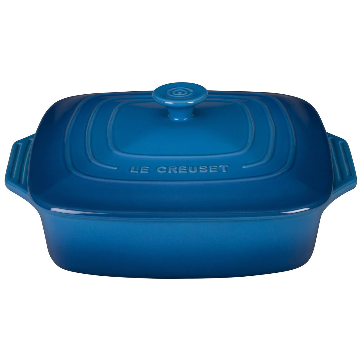 9.5-Inch Cerise Stoneware Covered Square Casserole X92064