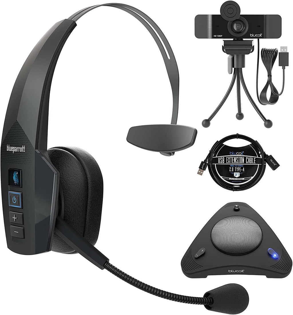 Noise Canceling Bluetooth Headset Bundle with USB Webcam and Conference Speakerphone Z831270