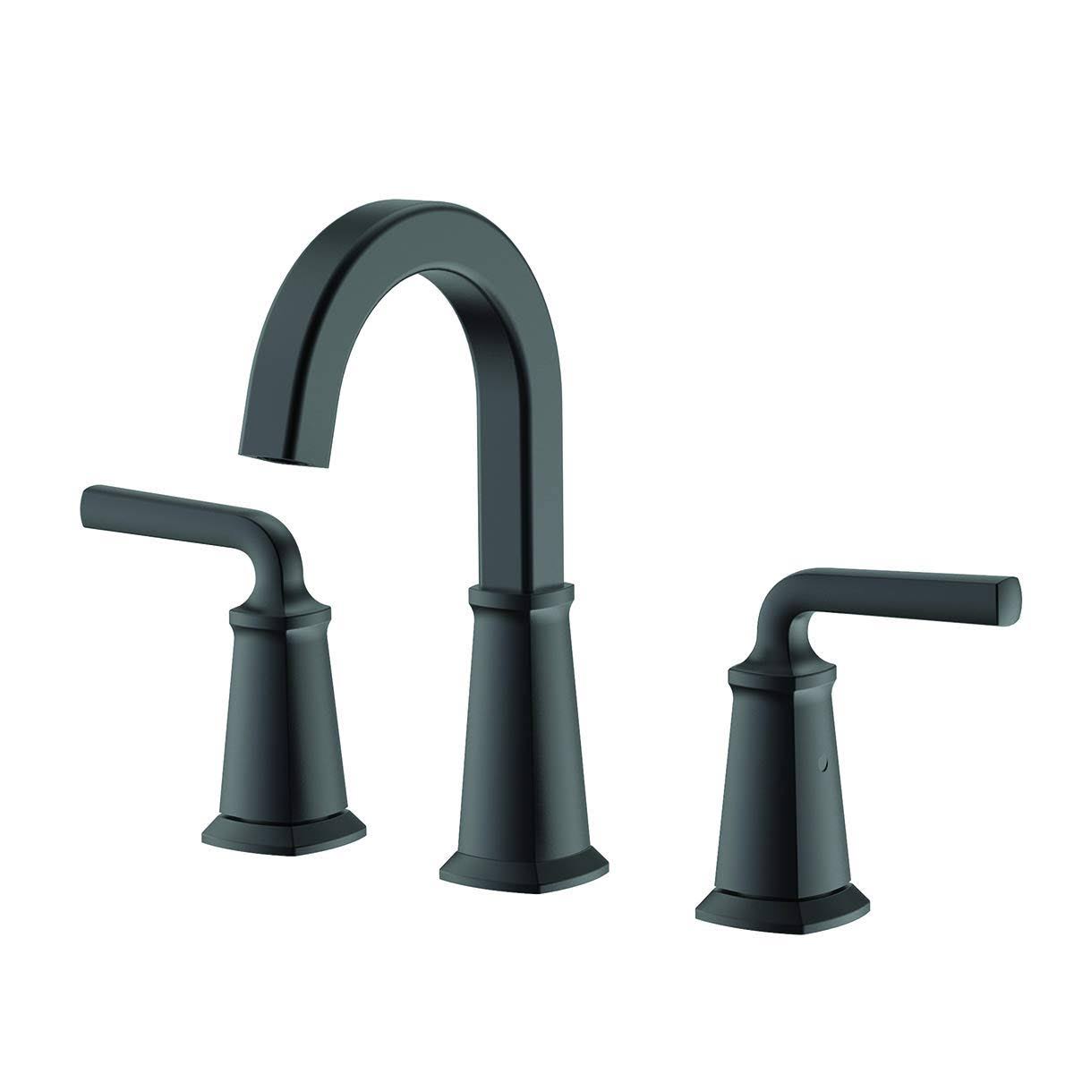 Matte Black 8 inch Widespread Bathroom Faucet with Pop-Up Drain Assembly Q5133
