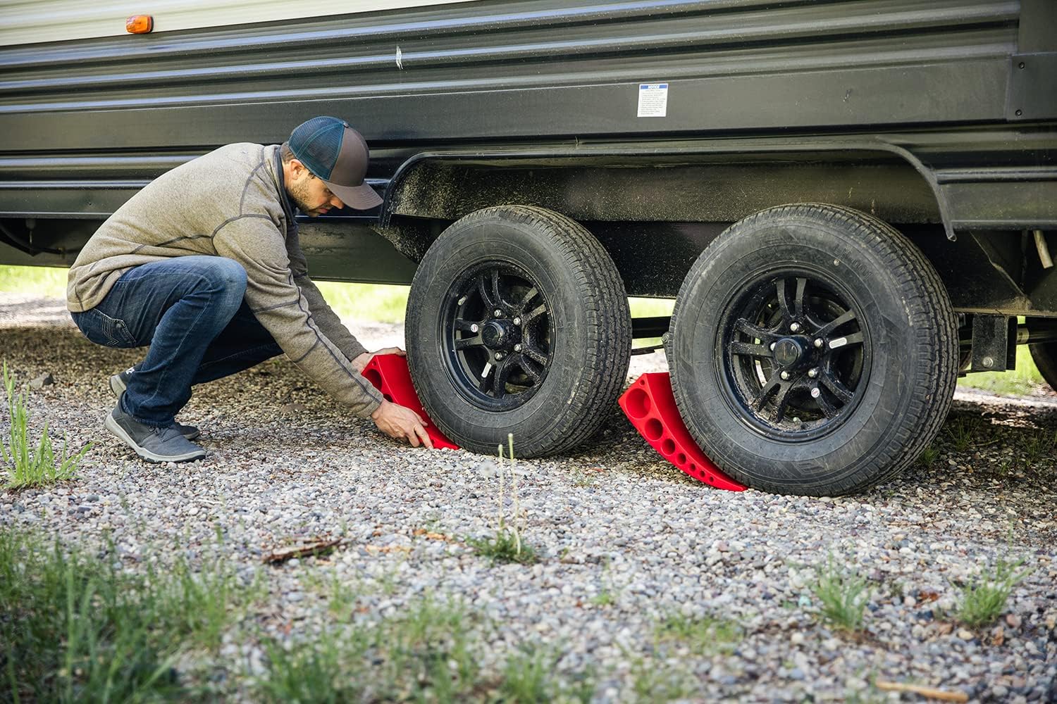 Single Camper Leveler Block with Rubber Mat Q5636