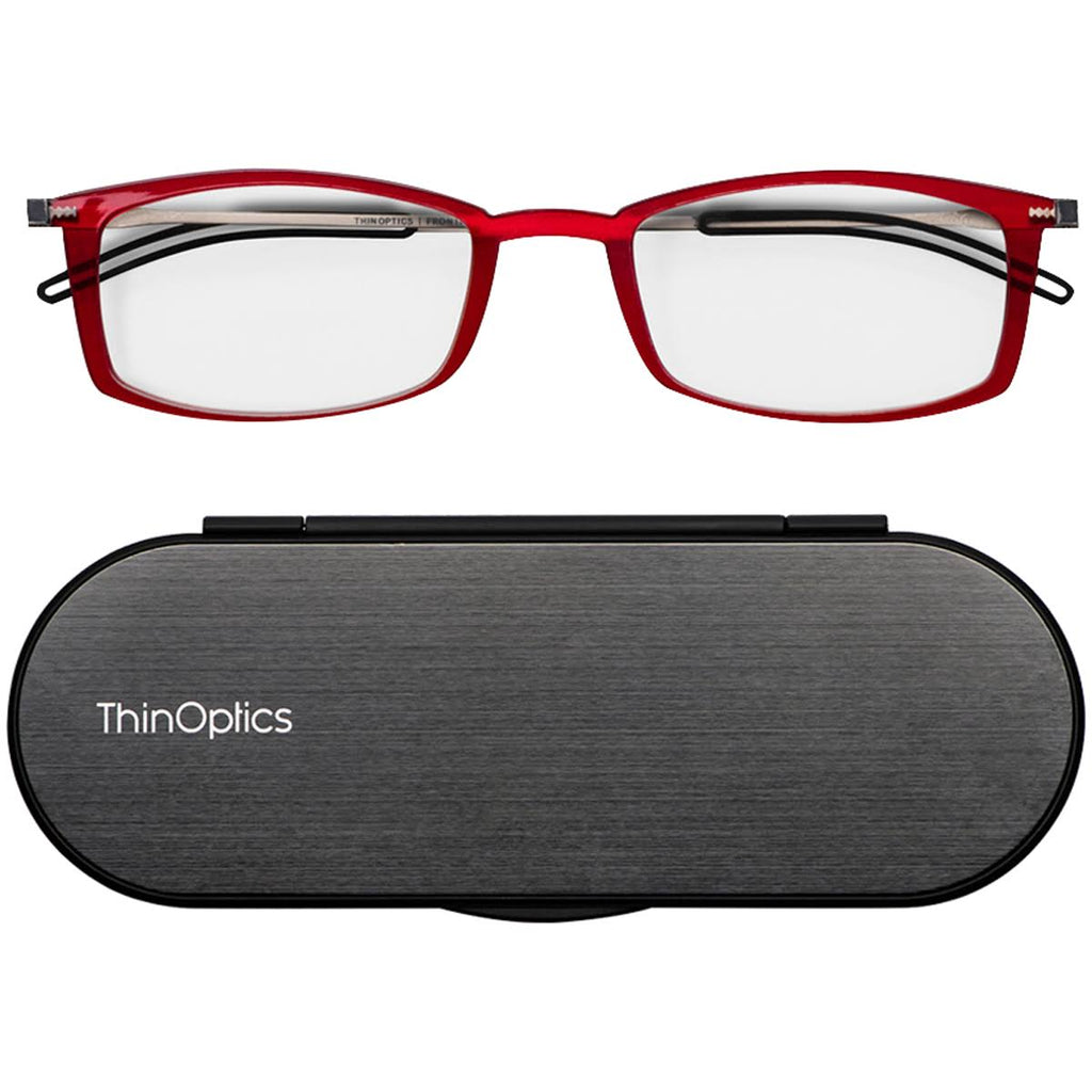 Red Reading Glasses with Case Y419