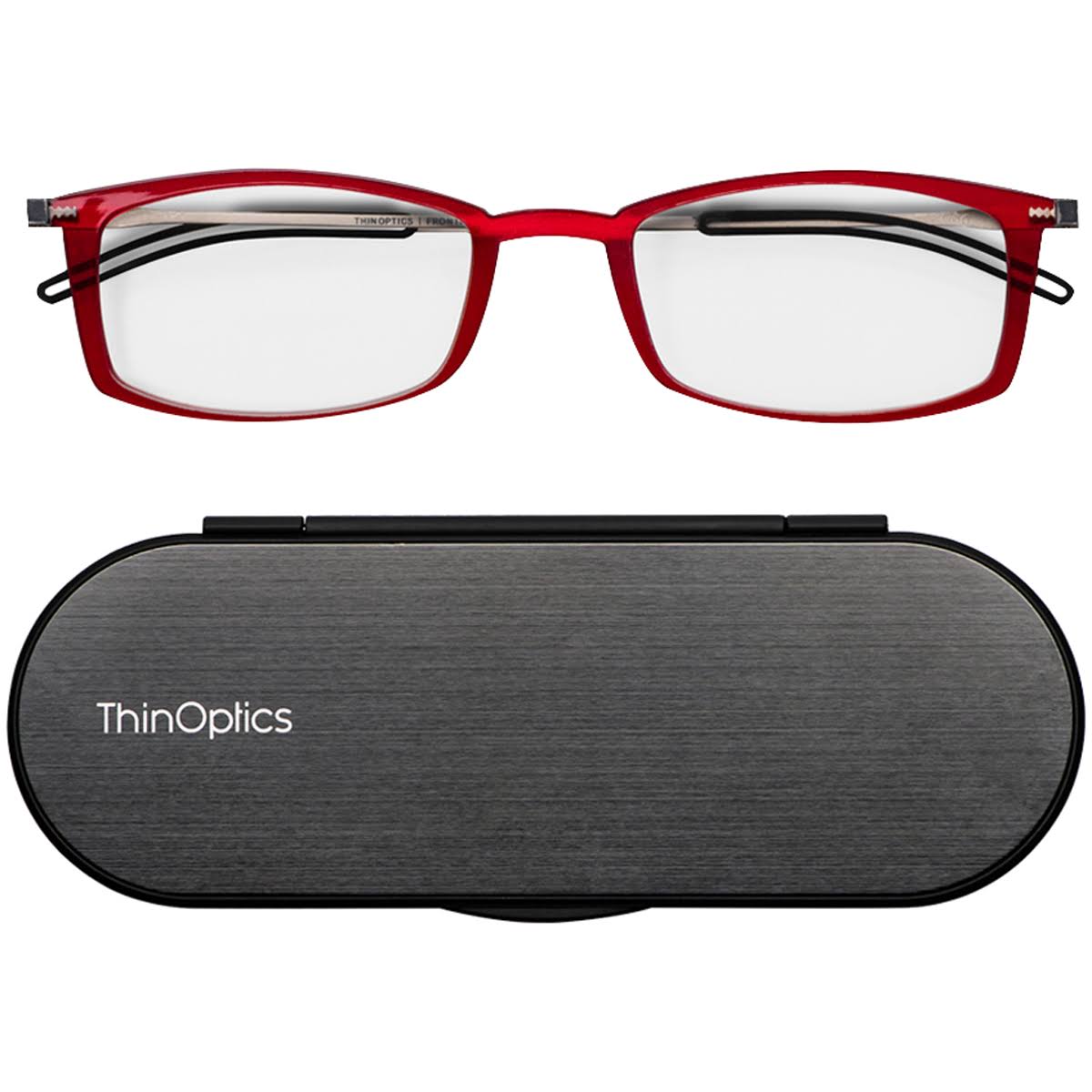 Red Reading Glasses with Case Y419