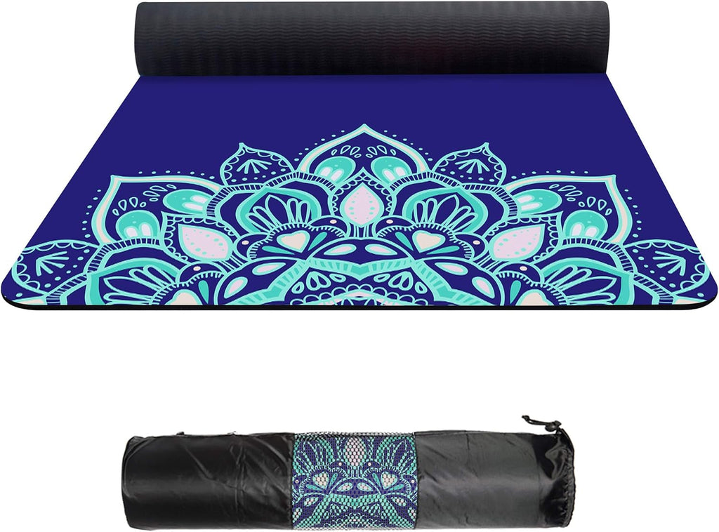 Suede TPE Yoga Mat with Carrying Bag, 72x32 Extra Thick 8MM C809443