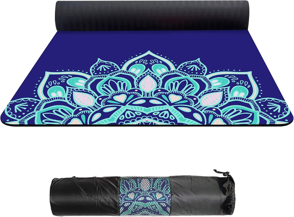 Suede TPE Yoga Mat with Carrying Bag, 72x32 Extra Thick 8MM C809443