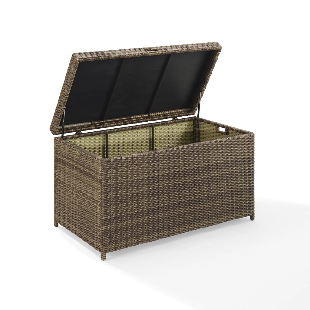 Weathered Brown Wicker Patio Deck Box O267
