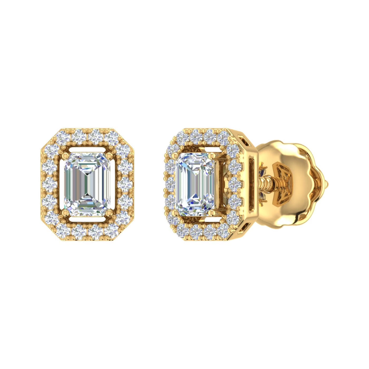 10K Yellow Gold Diamond Small Hoop Earrings S9900