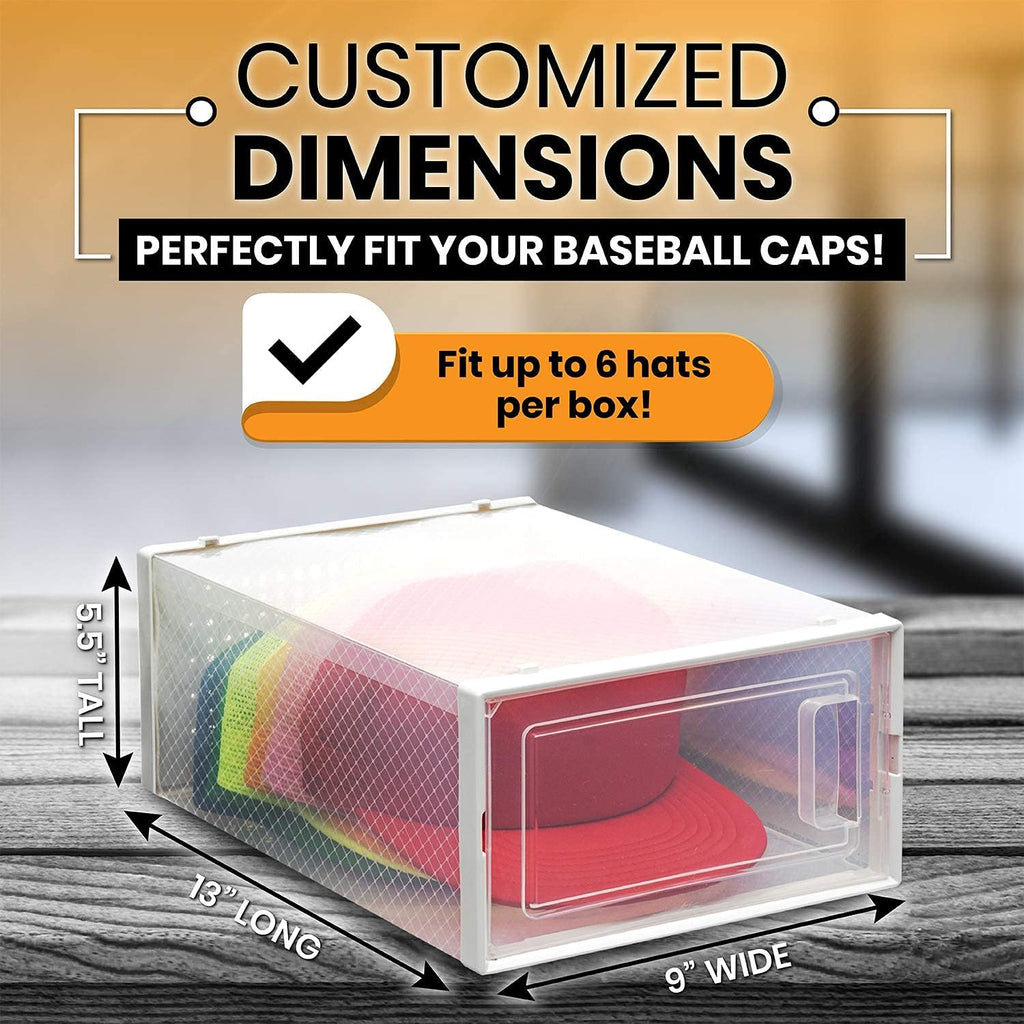 Hat Organizer Pack of 6 Transparent Hat Storage Box P72823