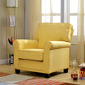 Yellow Padded Linen Arm Chair I19619