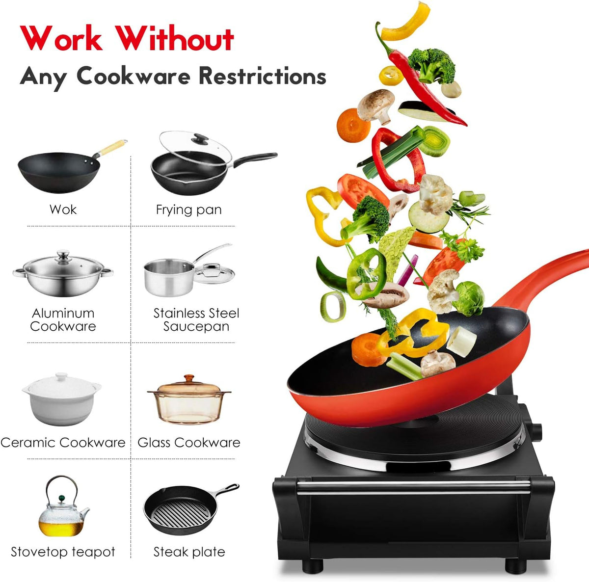 1200W Infrared Ceramic Single Burner Portable Electric Stove J196004
