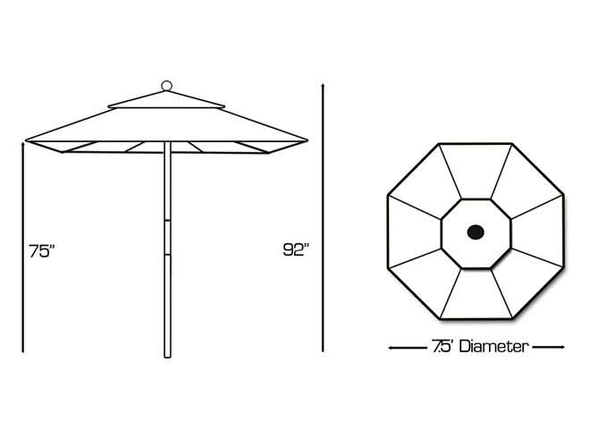 7.5 ft. Dark Wood Cafe Velum Sunbrella Umbrella Z7259