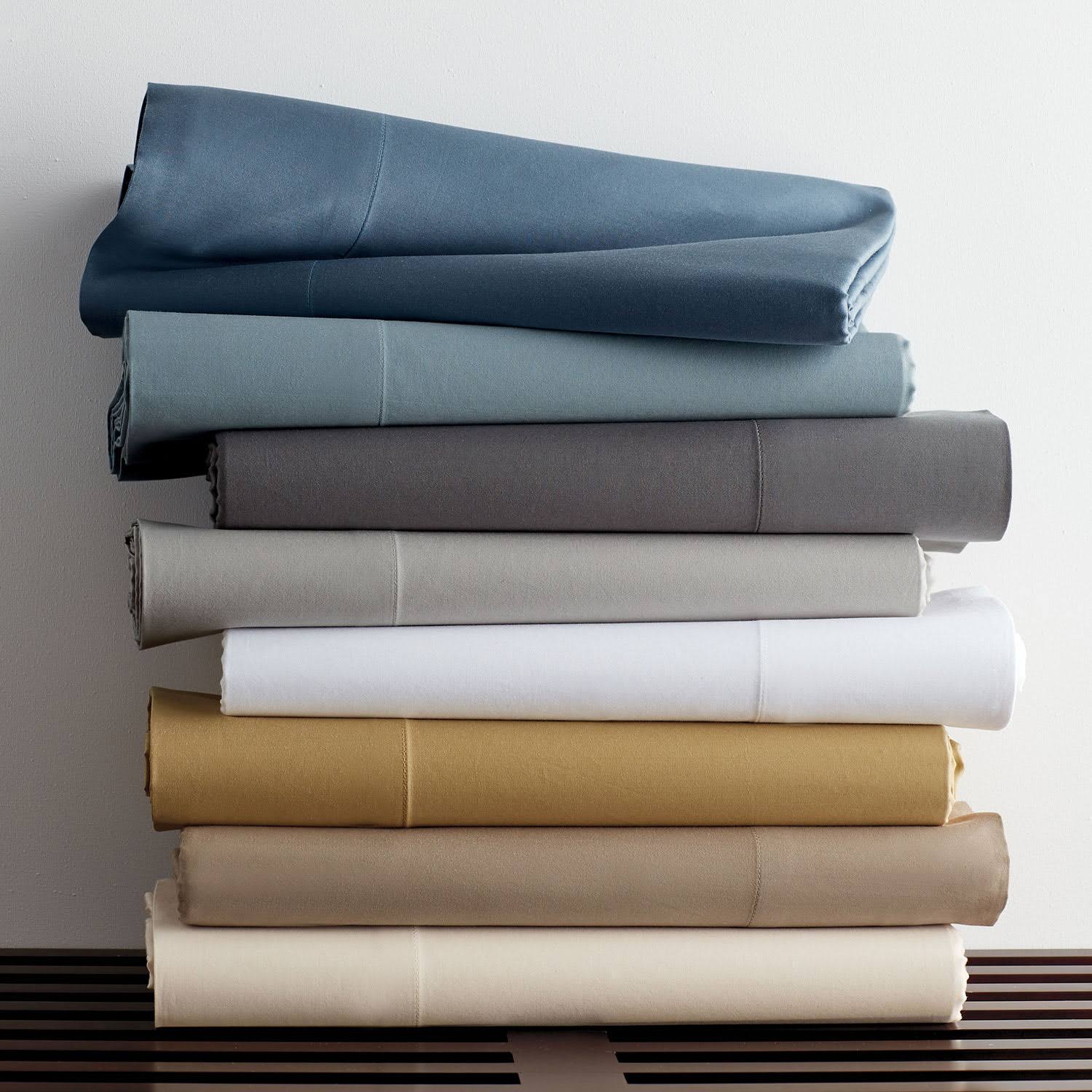 Supima Cotton Sateen Fitted Sheet, Sterling Gray, California King H313