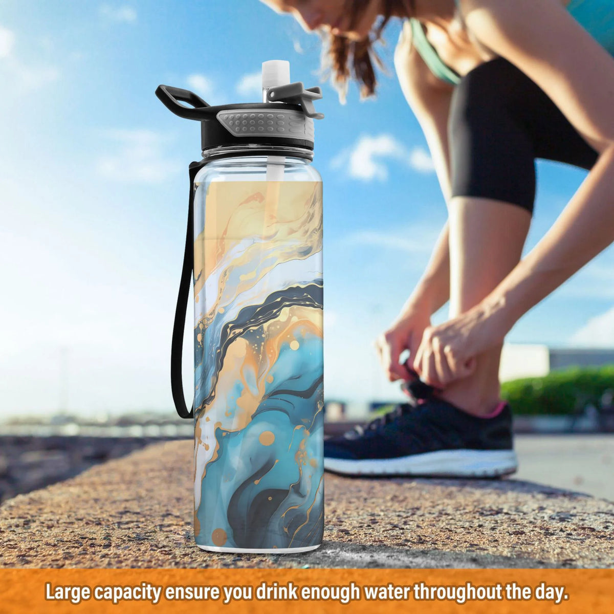 32oz Tritan Leakproof Water Bottle with Straw M72802