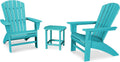 3-Piece Curveback Adirondack Chair Set with Side Table T5330